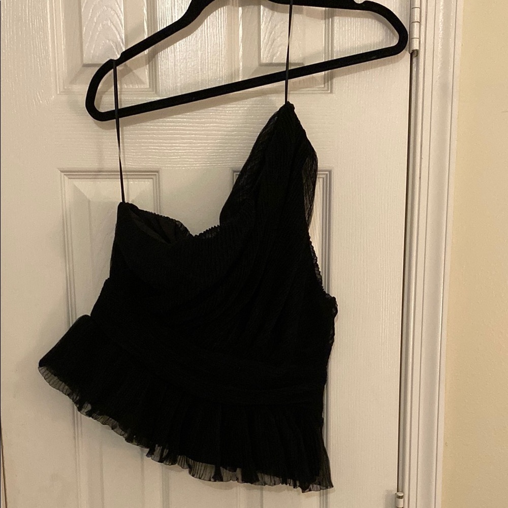 Endless Rose Black Pleated Blouse
